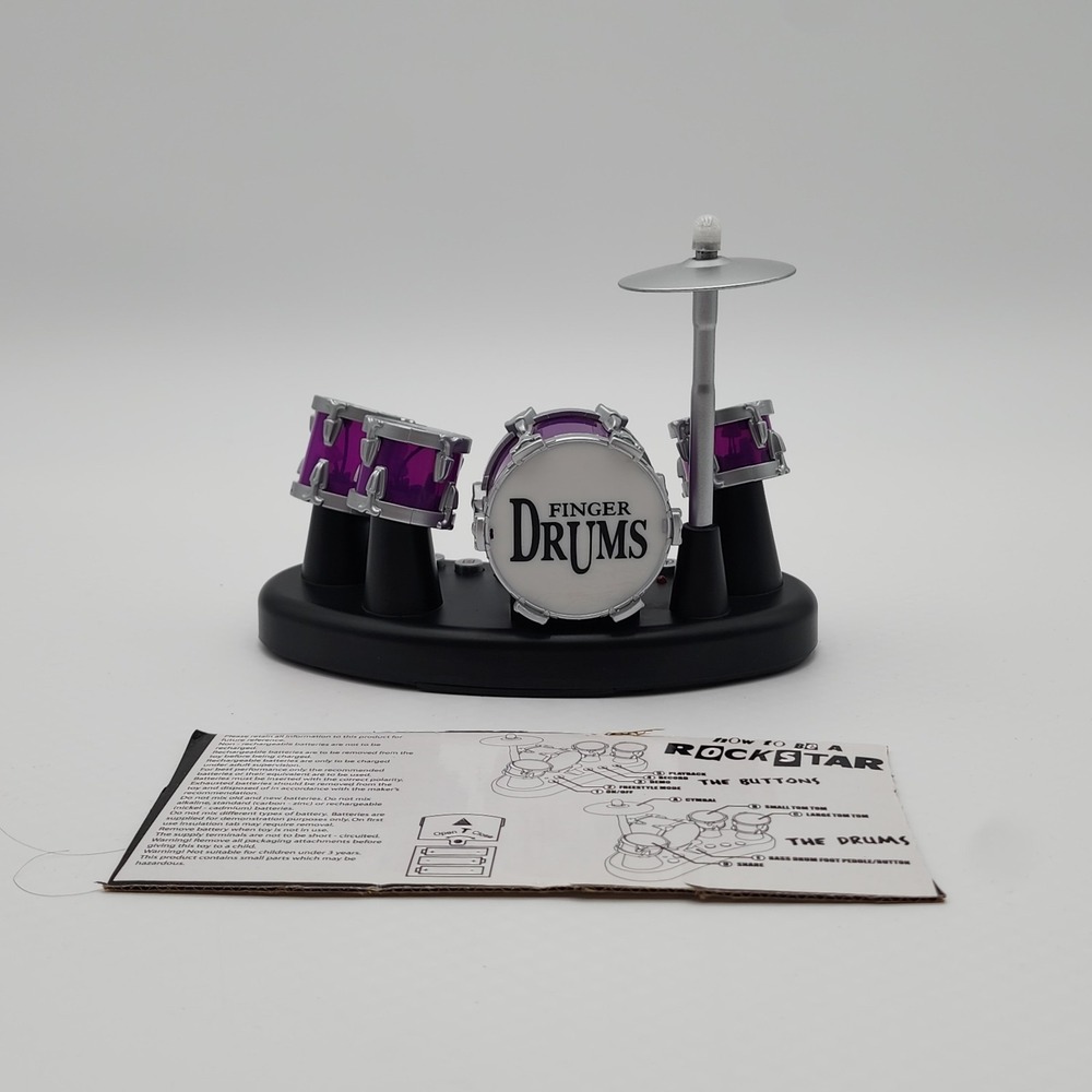 Finger Drum Set Electronic Desktop Purple Mini Novelty Toy Desk Instrument Works
